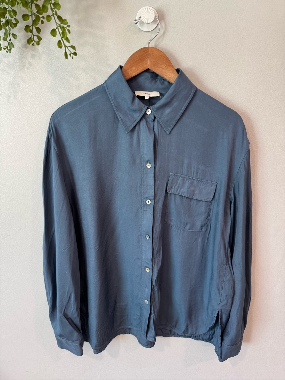 Vince Slate Blue Button-Down Shirt